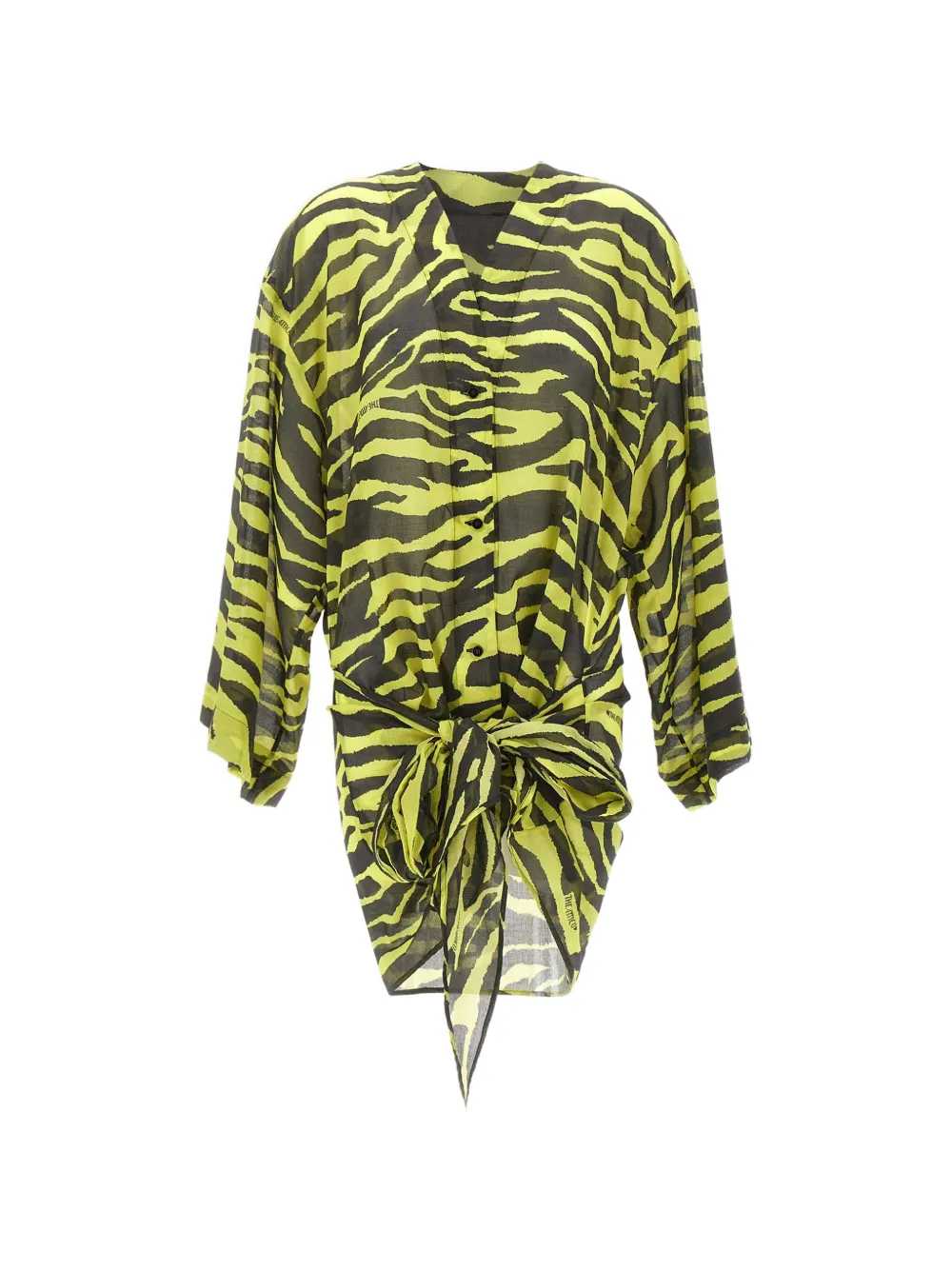 The Attico Women Zebra Print Wrap Dress THE ATTICO