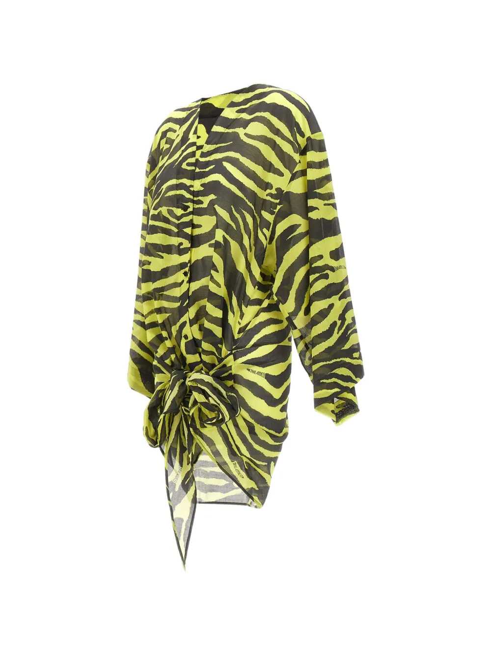 The Attico Women Zebra Print Wrap Dress THE ATTICO