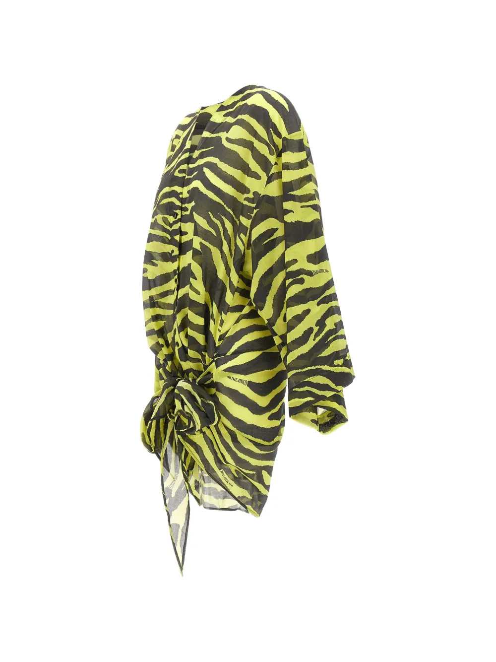 The Attico Women Zebra Print Wrap Dress THE ATTICO