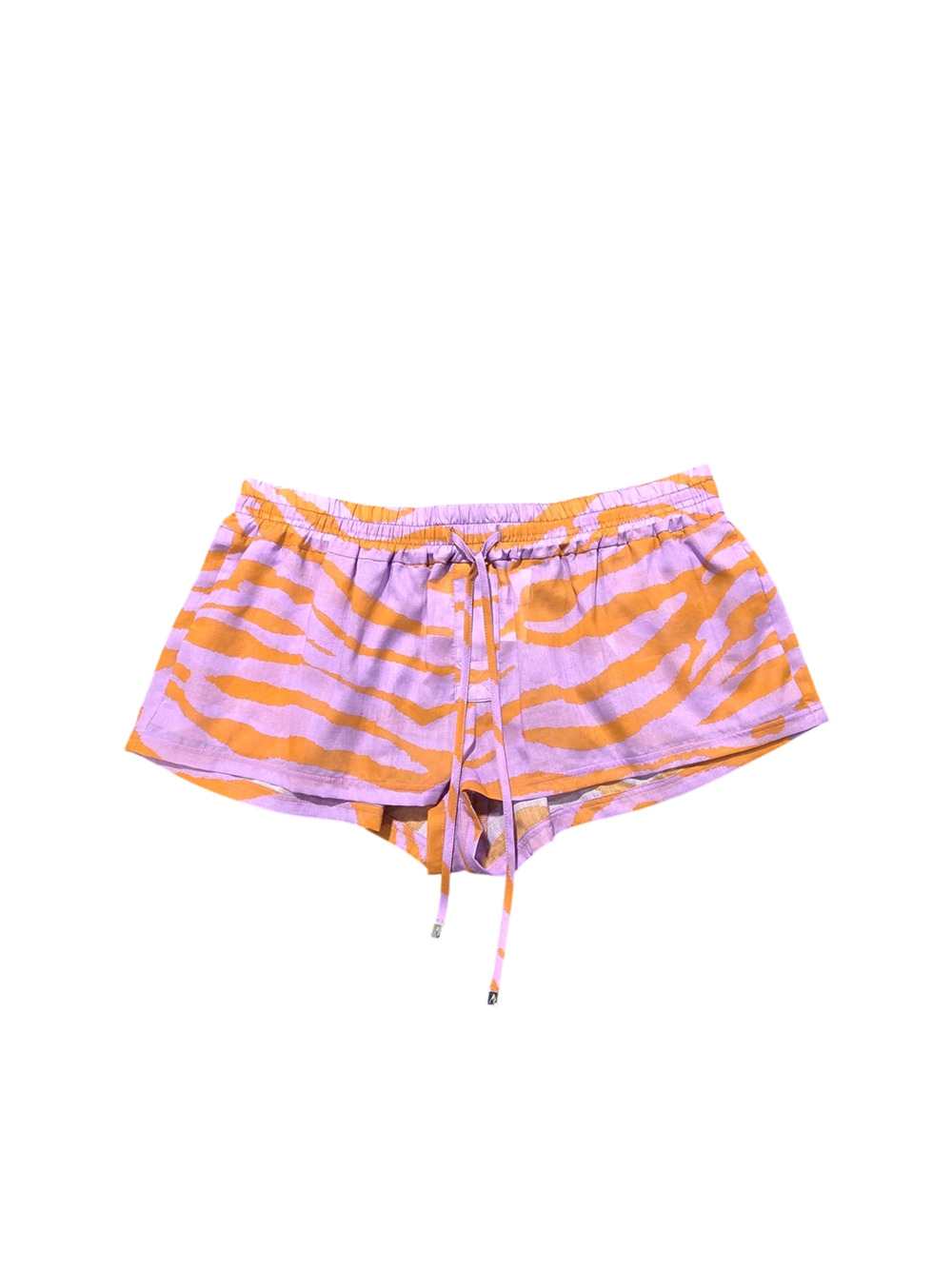 The Attico Women Orange Zebra Shorts THE ATTICO