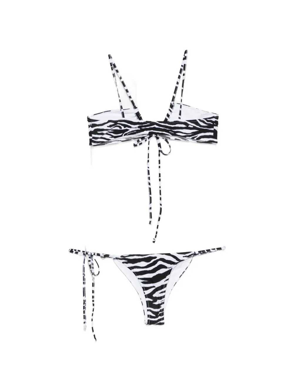 The Attico Women Zebra Print Tie-Up Bikini THE ATTICO