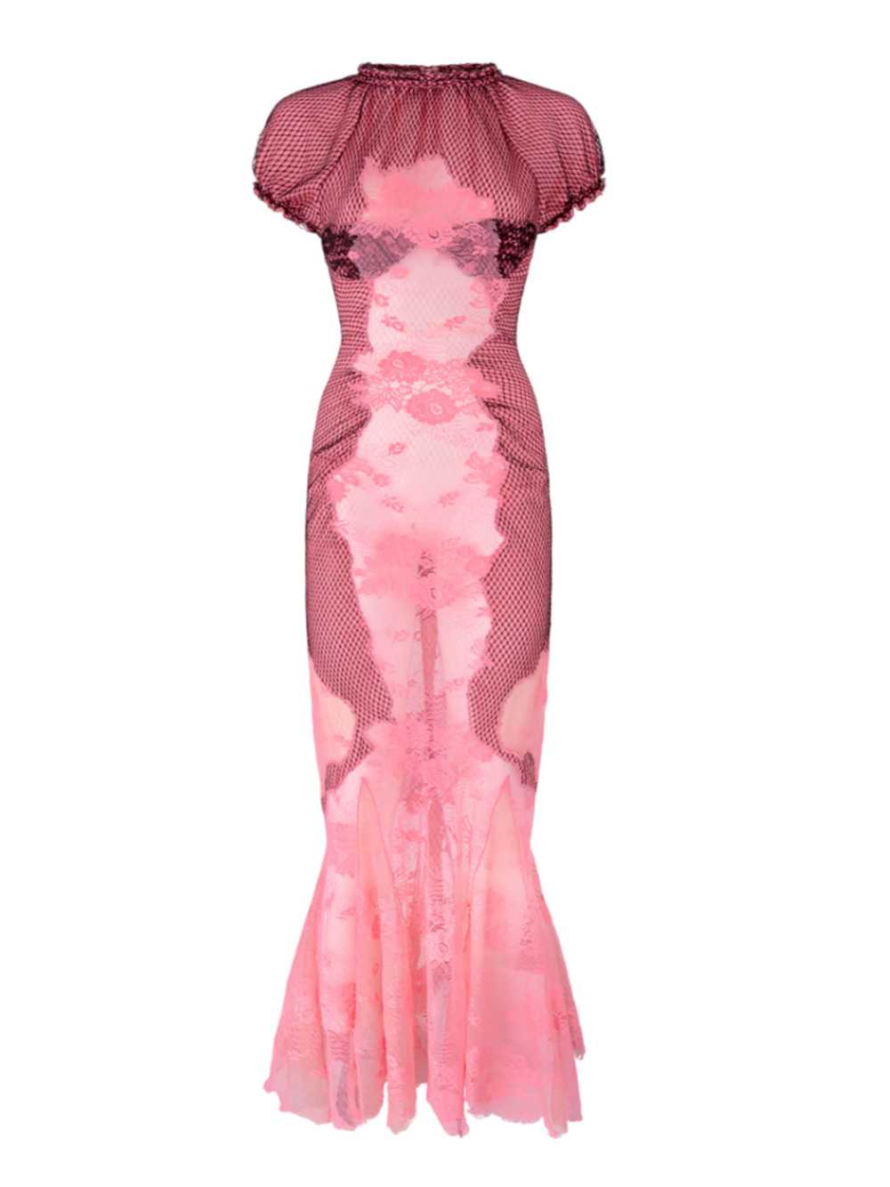 The Attico Women Pink Lace Midi Dress THE ATTICO
