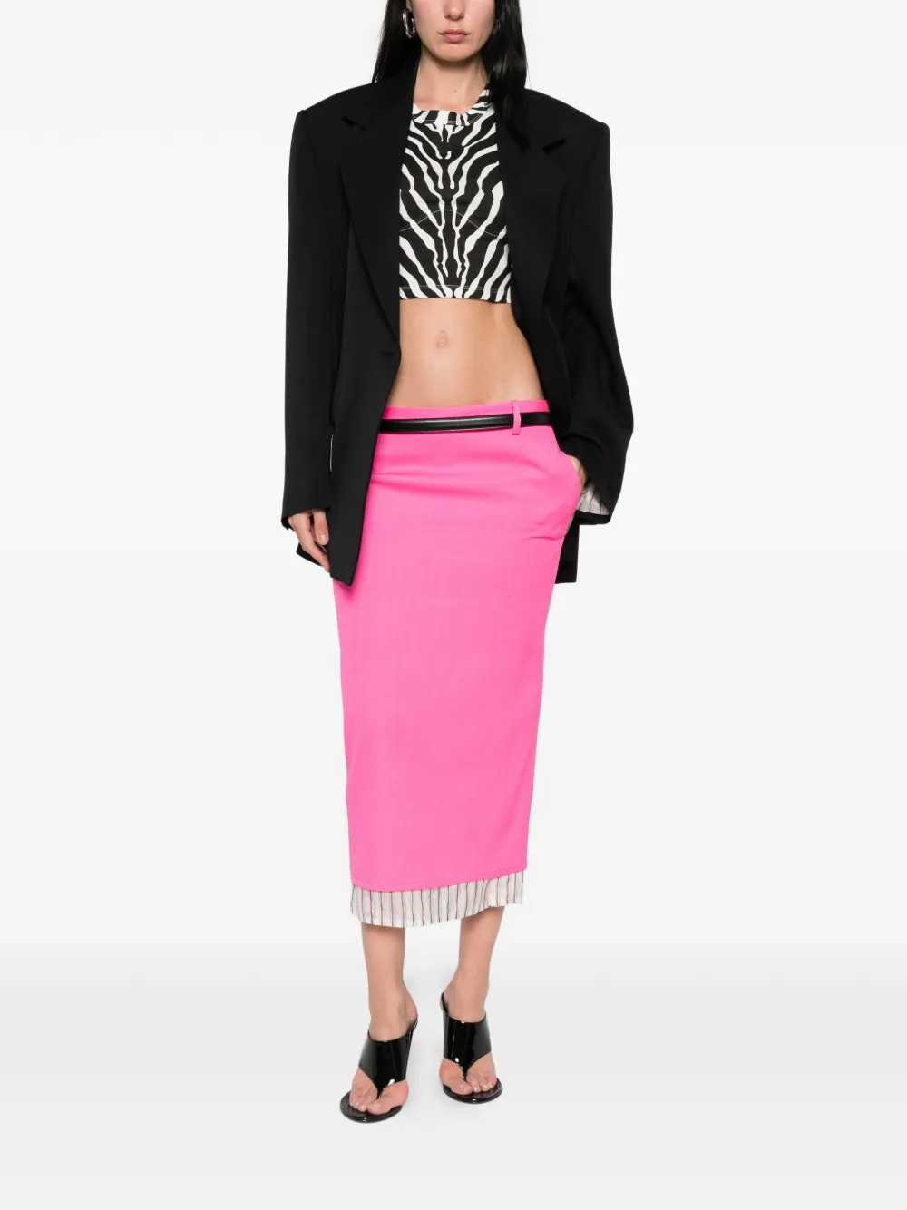The Attico Women Midi Skirt With Striped Hem THE ATTICO