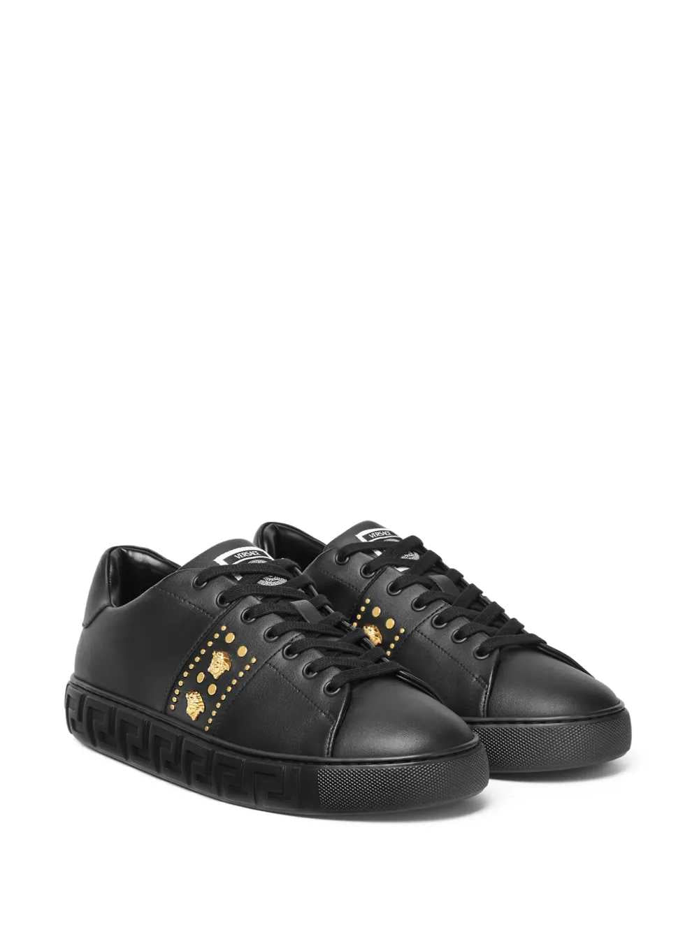 Versace Men Greca Sneakers With Studs VERSACE