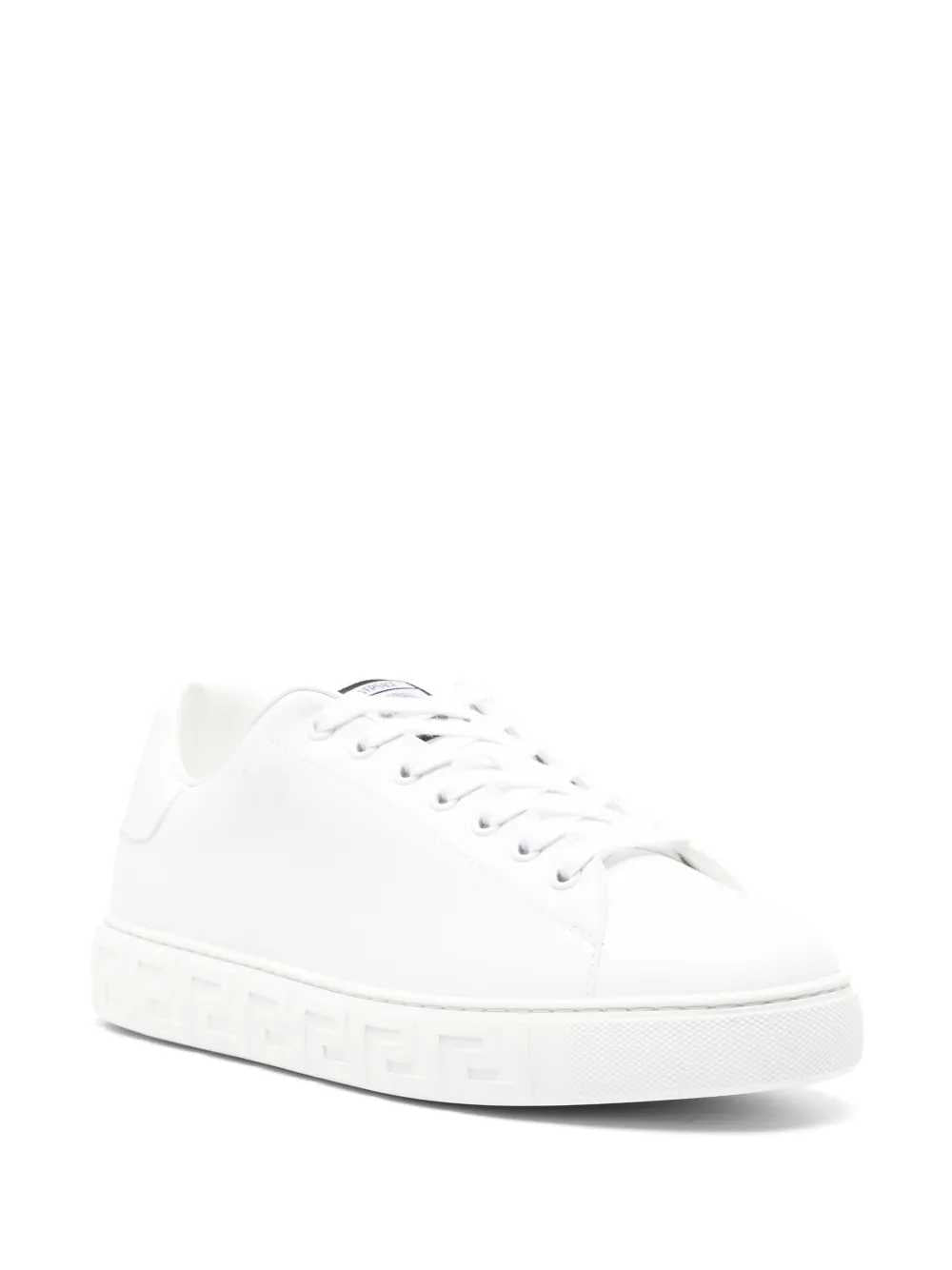 Versace Men Greca Sneakers In Faux Leather VERSACE