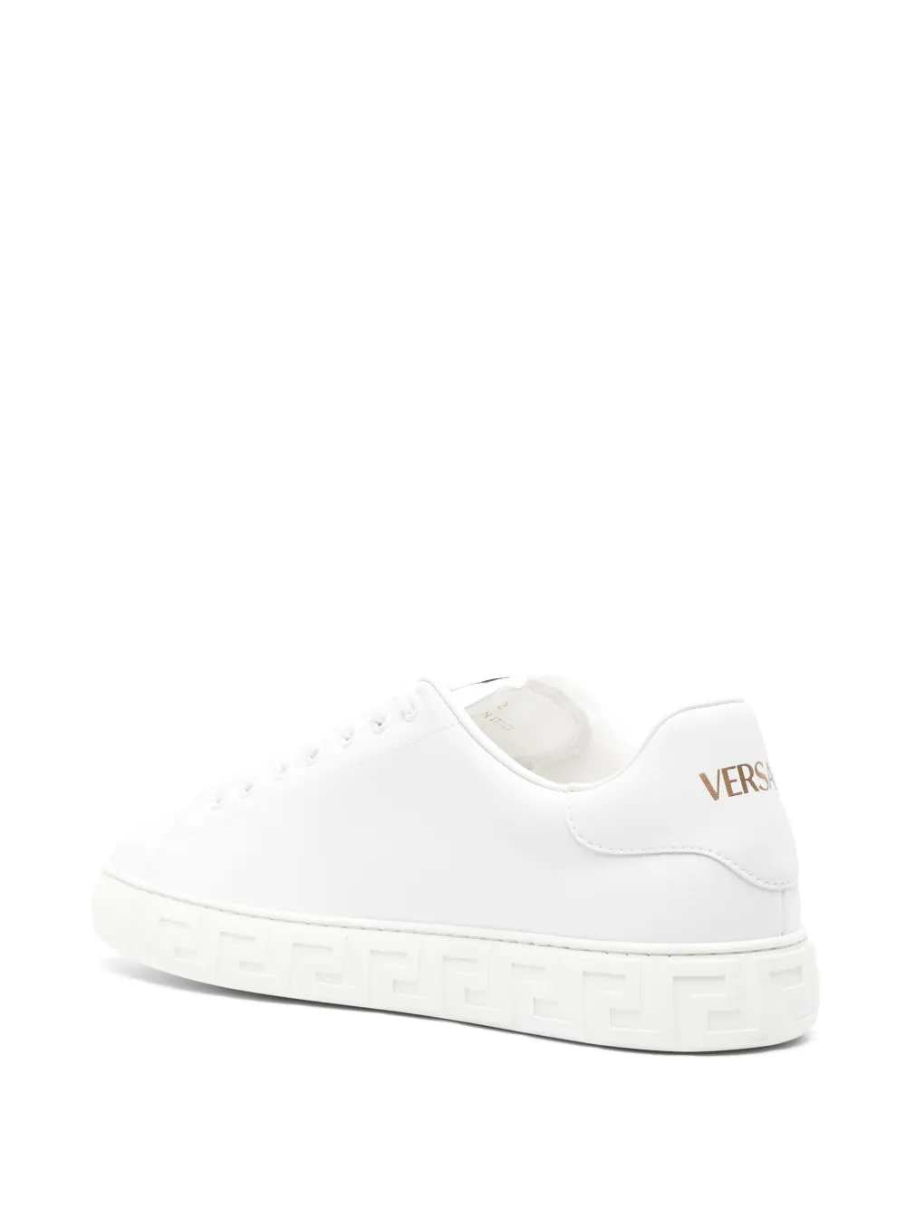 Versace Men Greca Sneakers In Faux Leather VERSACE