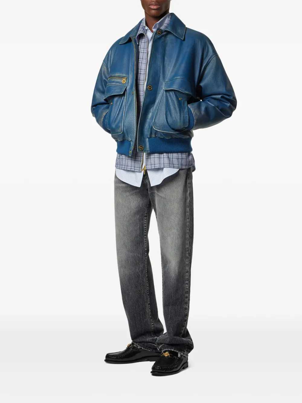 Versace Men Jeans With Logo Appliqué VERSACE