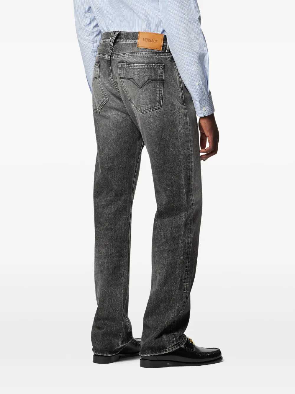 Versace Men Jeans With Logo Appliqué VERSACE