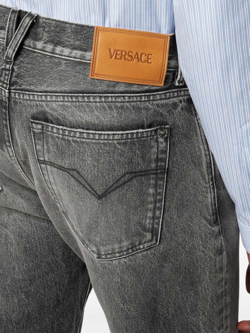 Versace Men Jeans With Logo Appliqué VERSACE