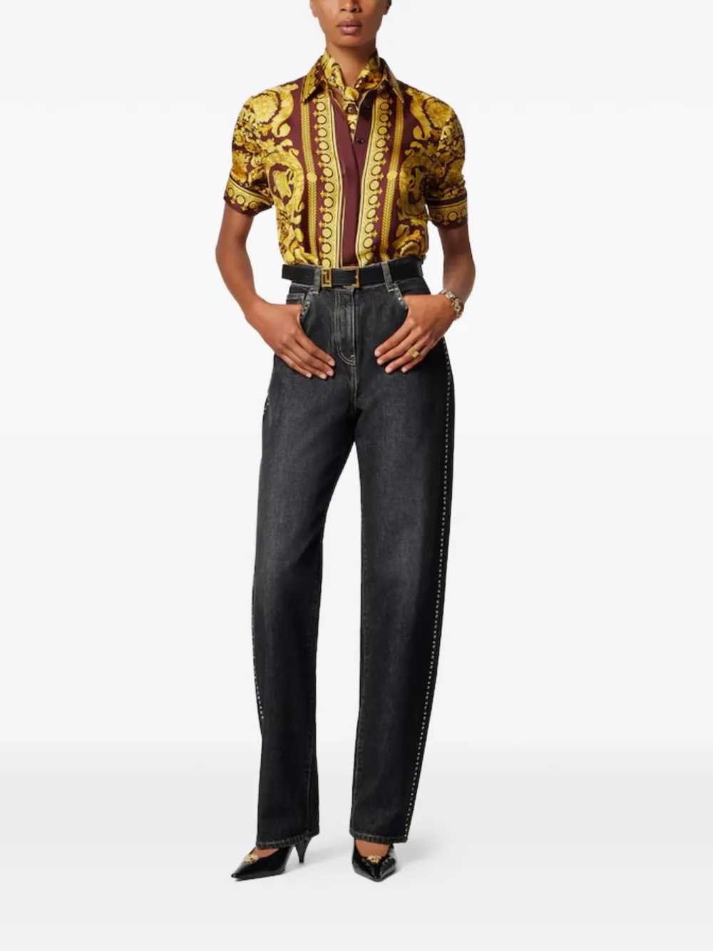 Versace Women Studded Denim Trousers VERSACE