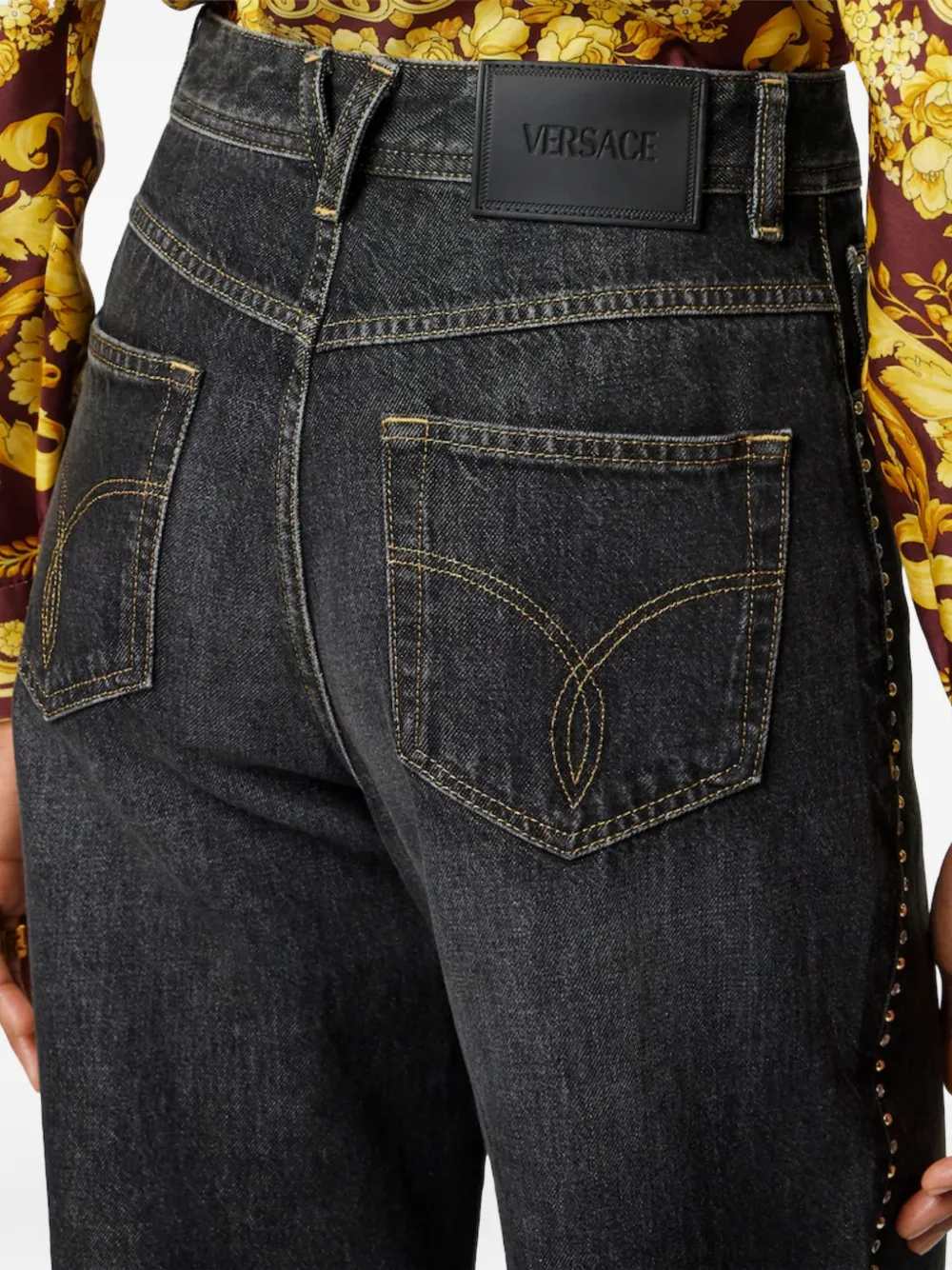 Versace Women Studded Denim Trousers VERSACE