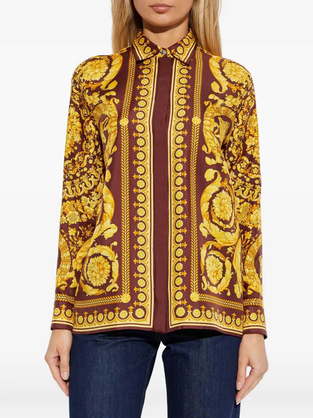 Versace Women Floral Silk Blouse VERSACE
