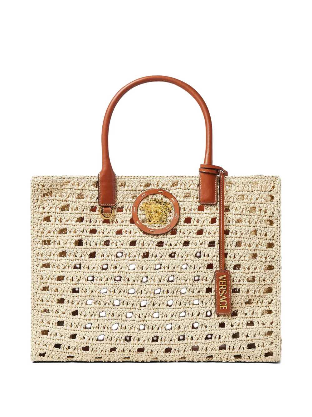 Versace Women La Medusa Large Raffia Tote Bag VERSACE