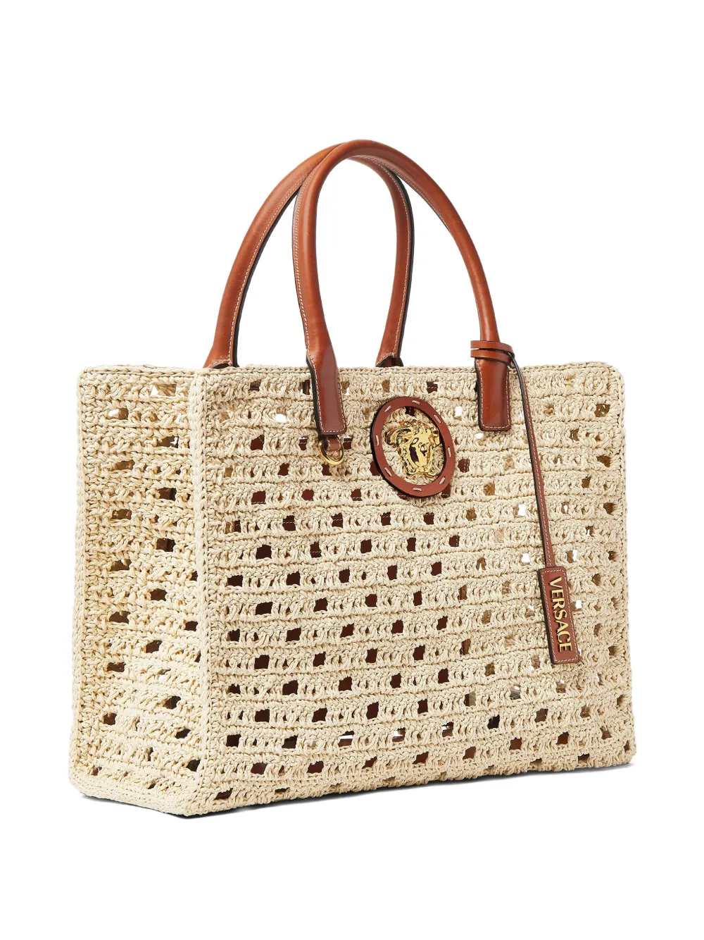 Versace Women La Medusa Large Raffia Tote Bag VERSACE