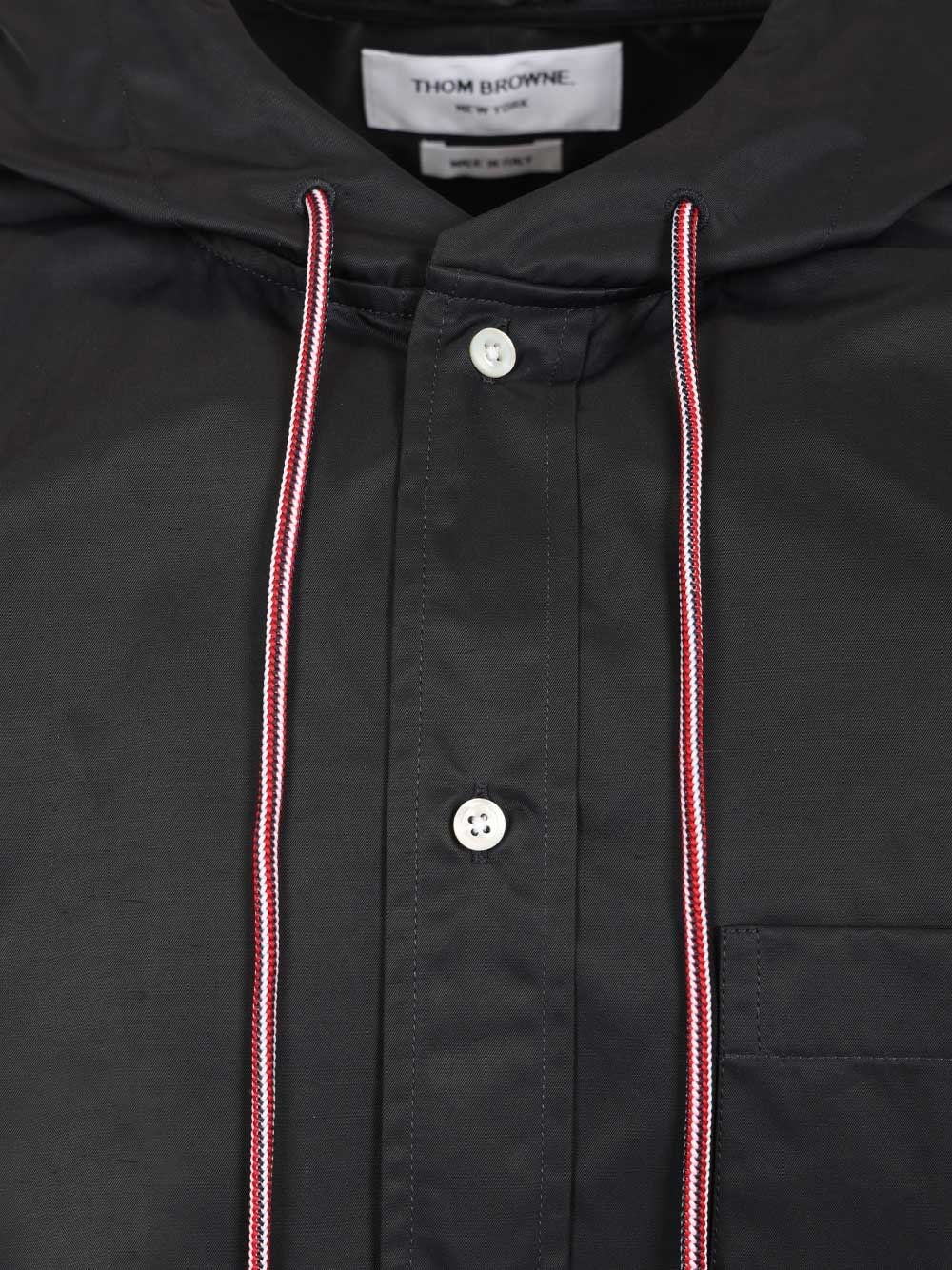 Thom Browne Men Nylon Hooded Shirt THOM BROWNE