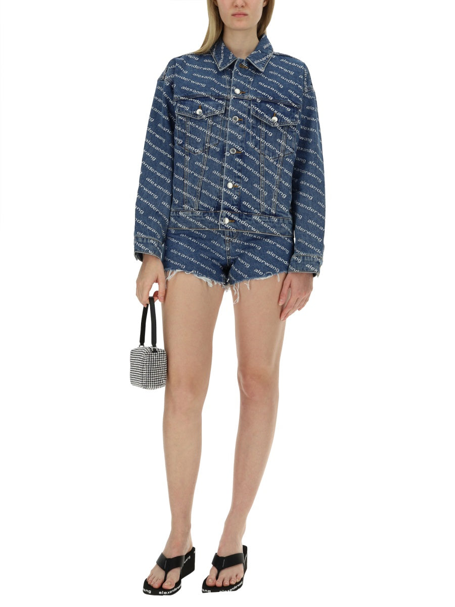 Alexander Wang Women Shorts With All Over Logo ALEXANDER WANG