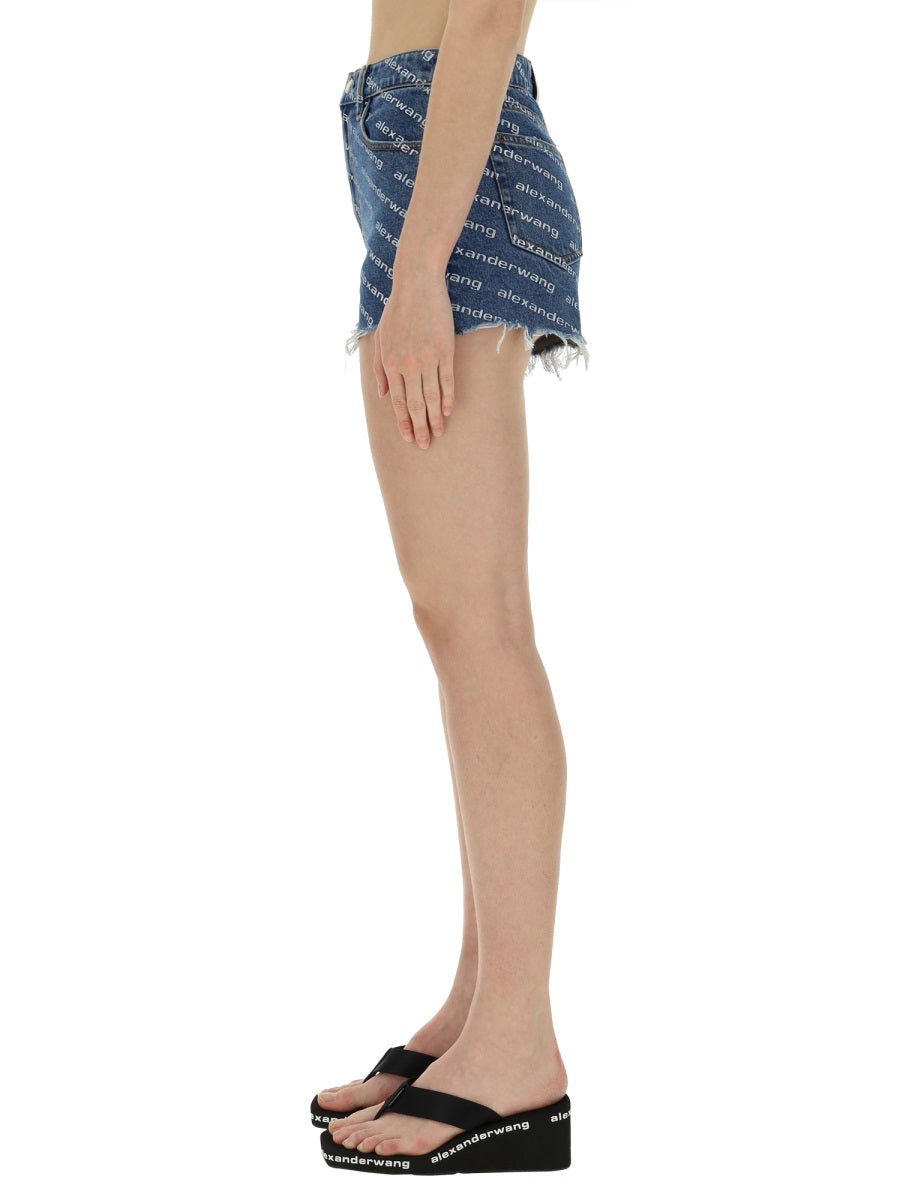 Alexander Wang Women Shorts With All Over Logo ALEXANDER WANG