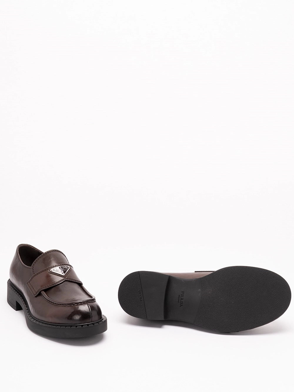 Prada Men Chocolate Leather Loafers PRADA