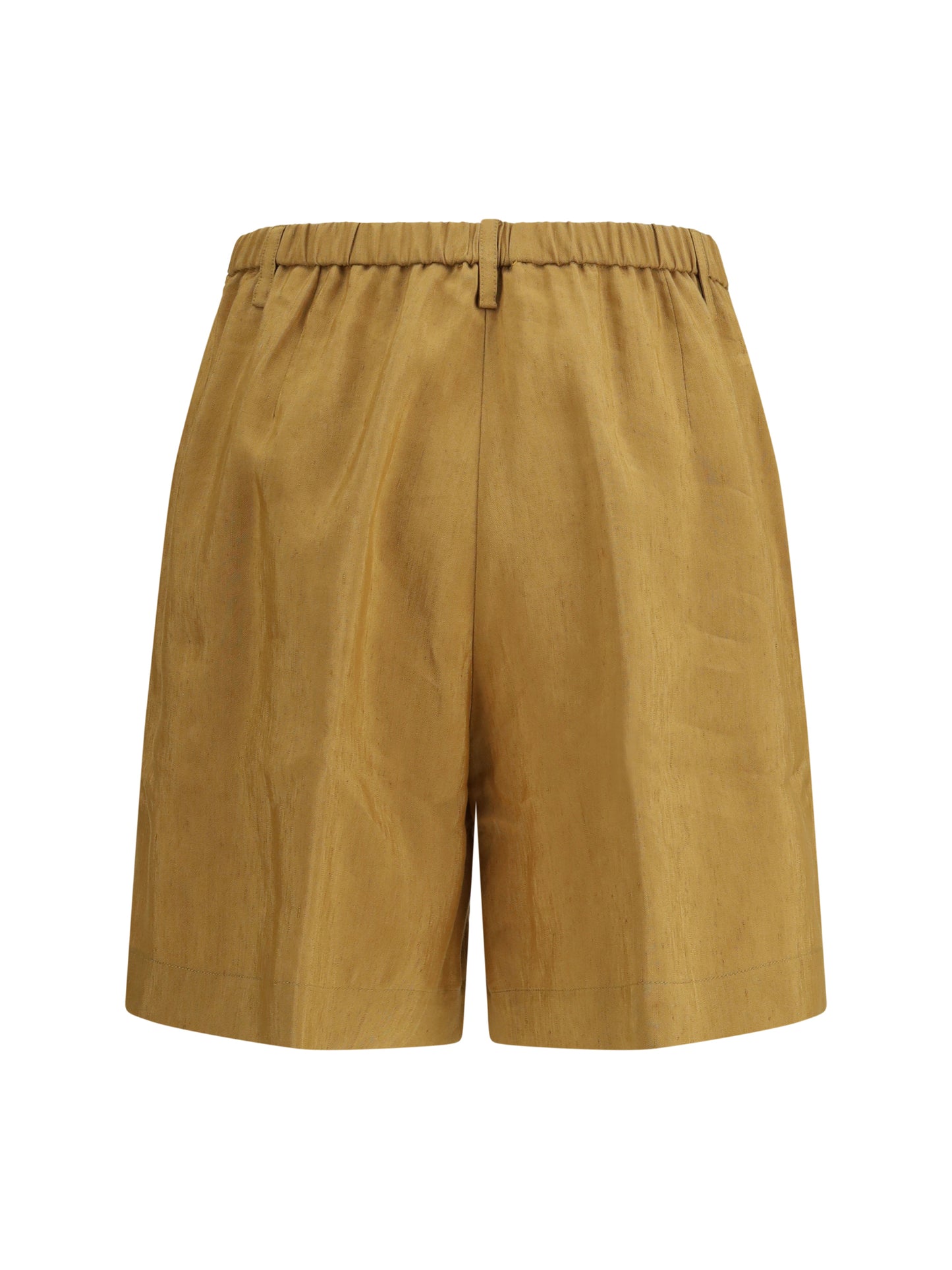 Forte_Forte Women Slubbed Linen And Viscose Bermuda Shorts With Hook And Zip Closure FORTE FORTE