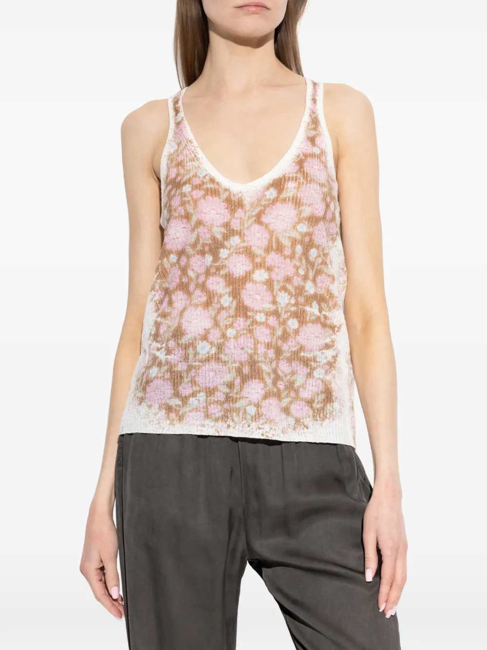 Diesel Women Floral V-Neck Top DIESEL