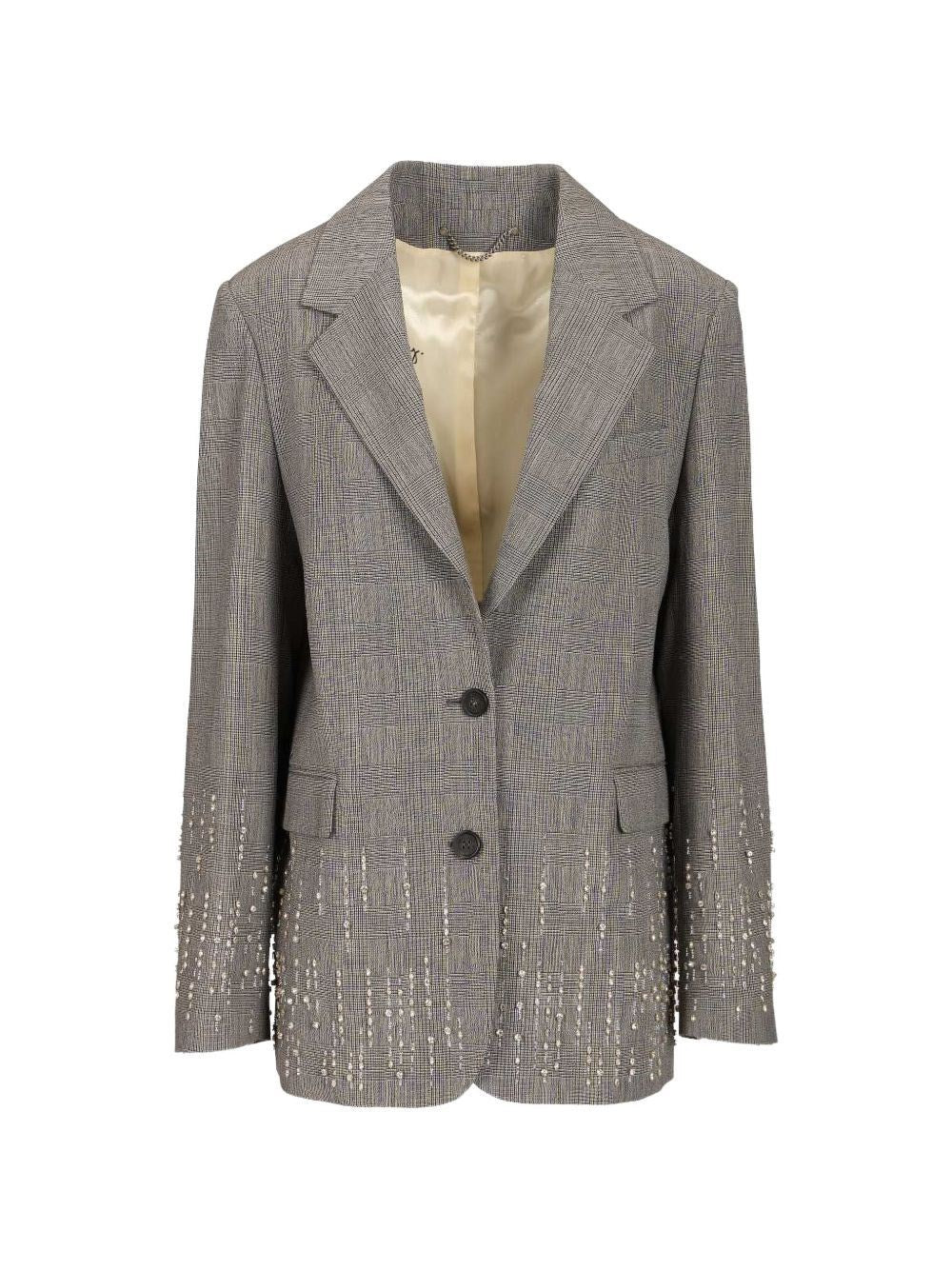 Golden Goose Women Prince Of Wales Blazer With Crystals GOLDEN GOOSE