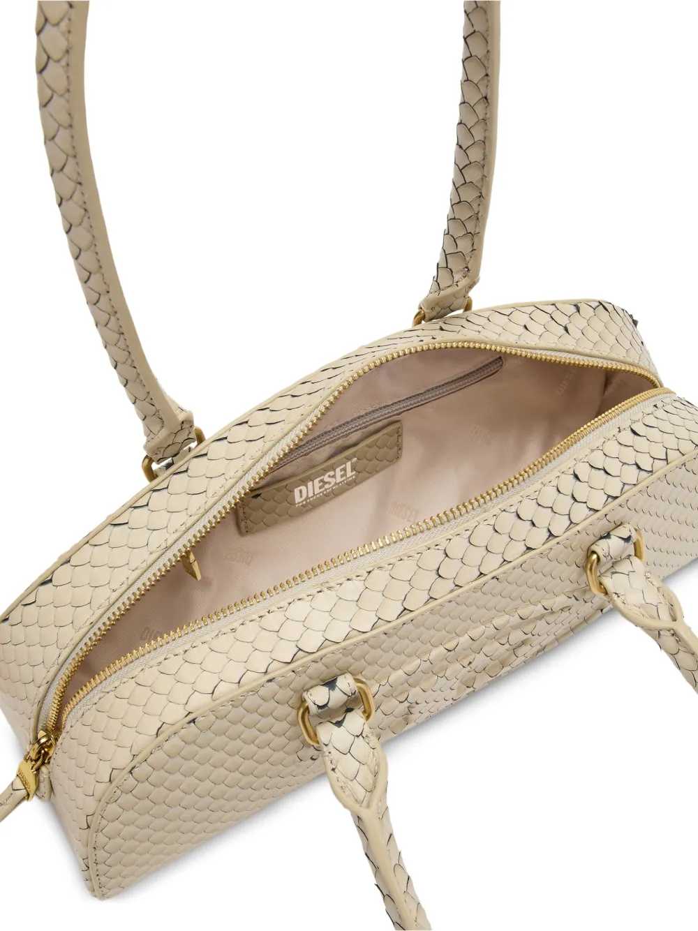 Diesel Women Dome Shoulder Bag With Embossed Logo DIESEL