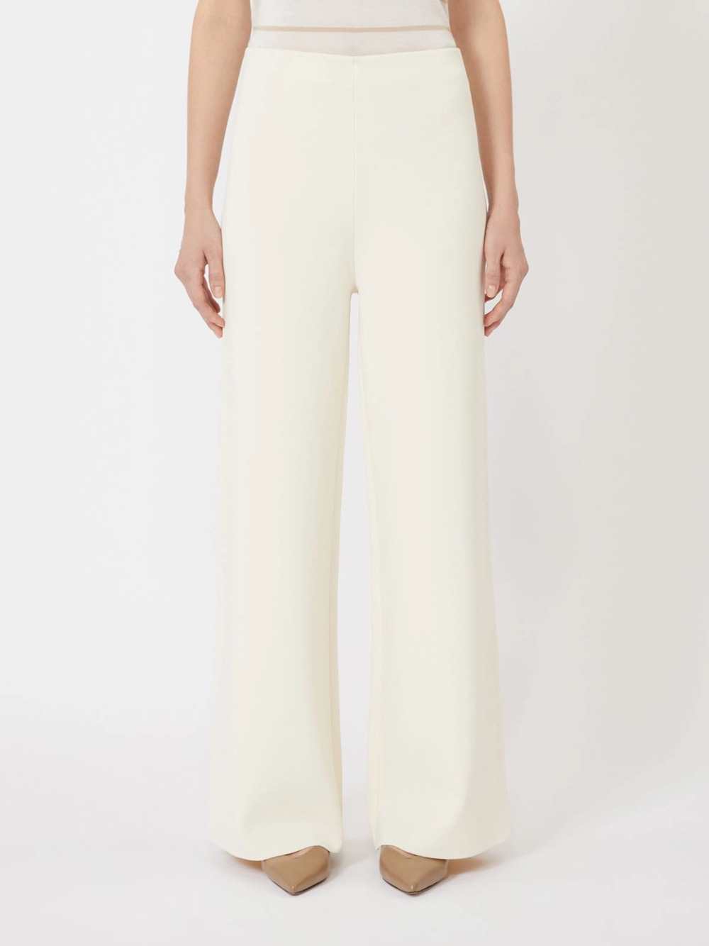 Max Mara Women Viscose Crêpe Knit Pants - Ivory MAX MARA