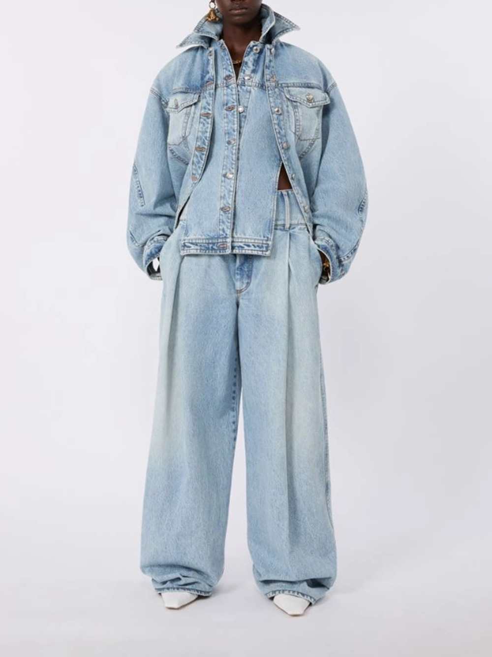 Sportmax Women Two-Piece Denim Jacket - Midnight Blue SPORTMAX