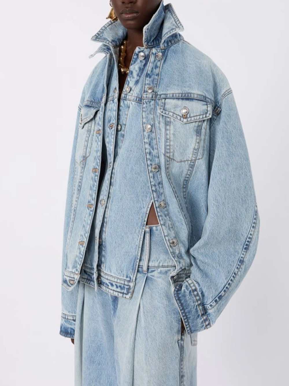 Sportmax Women Two-Piece Denim Jacket - Midnight Blue SPORTMAX