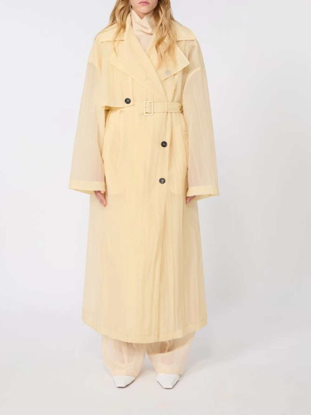 Sportmax Women Two-Piece Trench Coat In Technical Fabric - Vanilla SPORTMAX