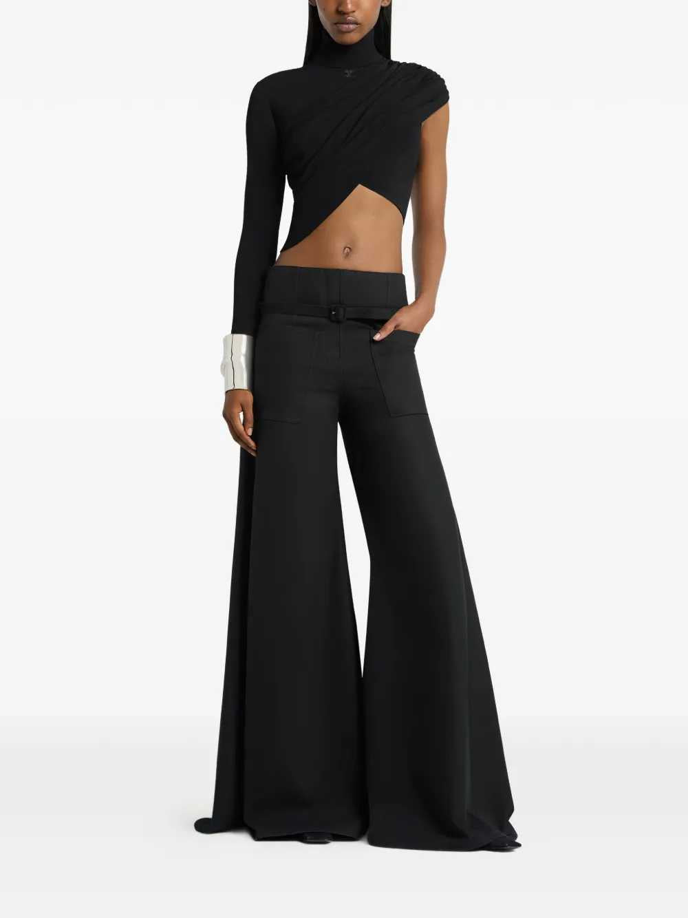 Courreges Women Asymmetrical Crop Top COURREGES