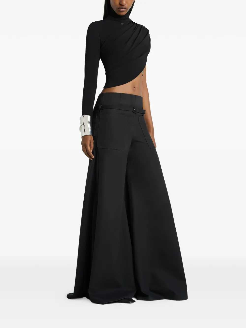Courreges Women Asymmetrical Crop Top COURREGES