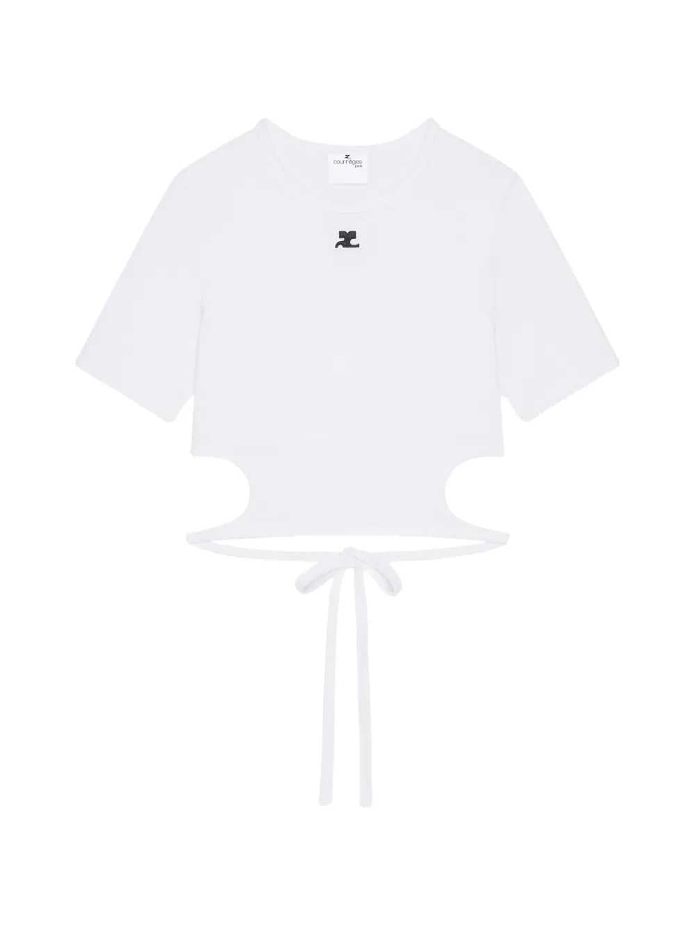 Courreges Women Cropped T-Shirt With Cut-Out COURREGES