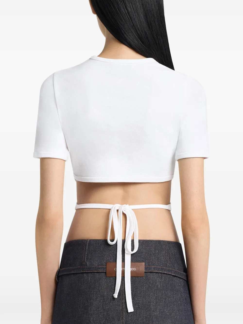 Courreges Women Cropped T-Shirt With Cut-Out COURREGES