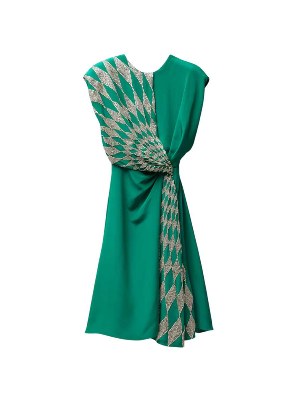 Versace Women Silk Midi Evening Dress With Embroidery VERSACE