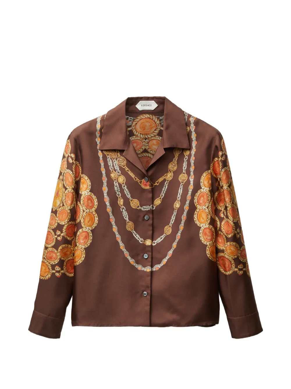 Versace Women Chain Print Shirt With Buttons VERSACE