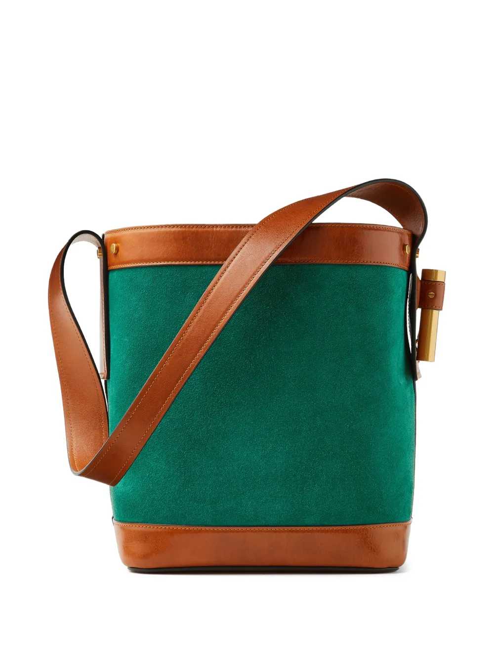 Versace Women Pivot Small Suede Bucket Bag VERSACE