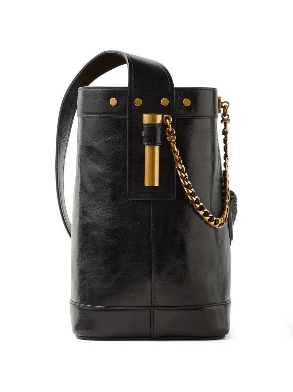 Versace Women Pivot Small Leather Bucket Bag VERSACE