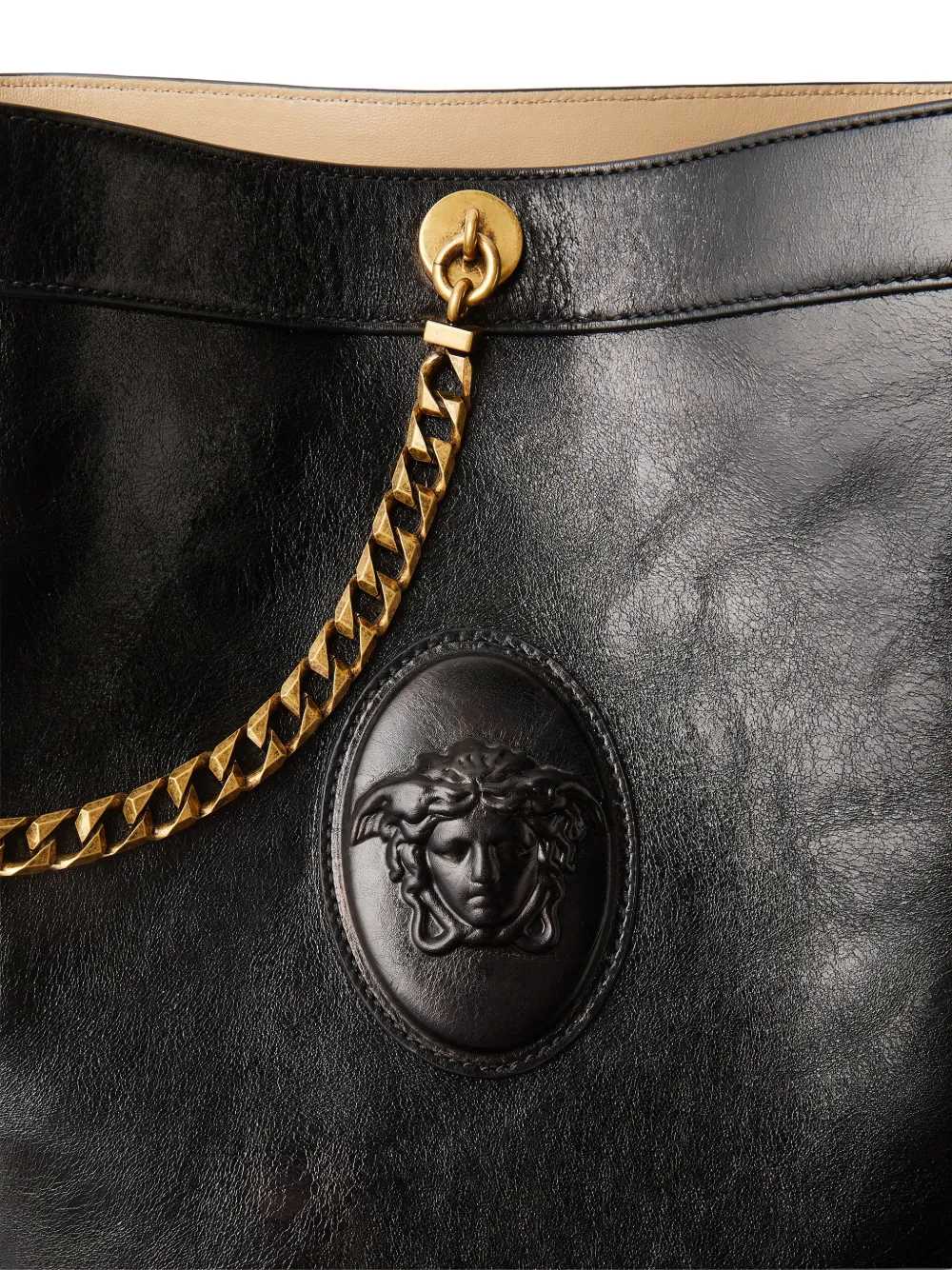 Versace Women Pivot Small Leather Bucket Bag VERSACE