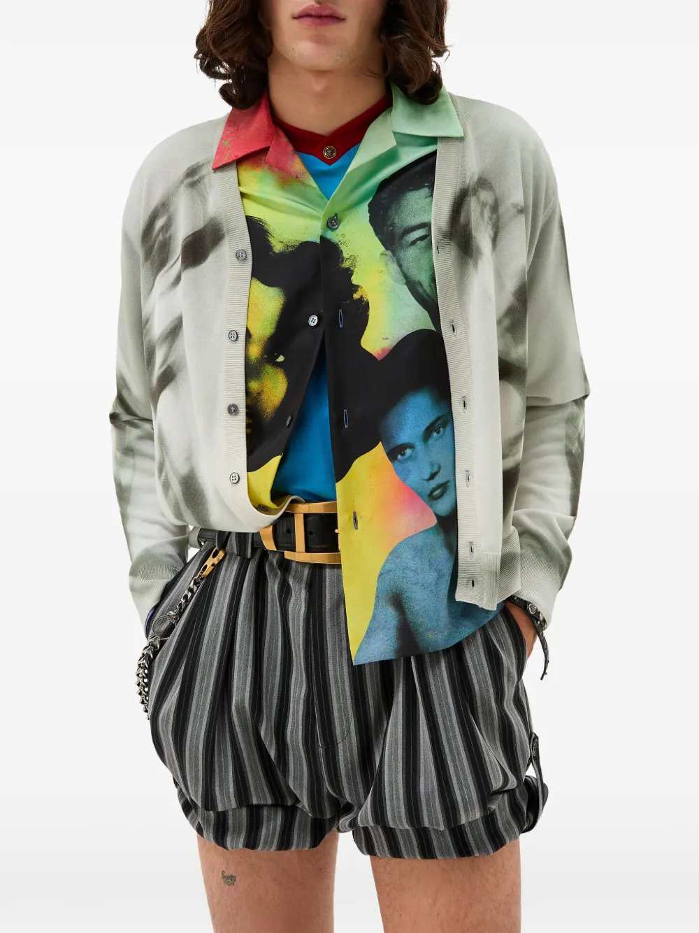 Versace Men Slim-Fit Printed Silk Twill Shirt VERSACE