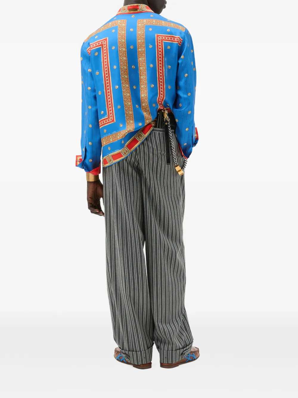 Versace Men Striped Pleated Trousers VERSACE