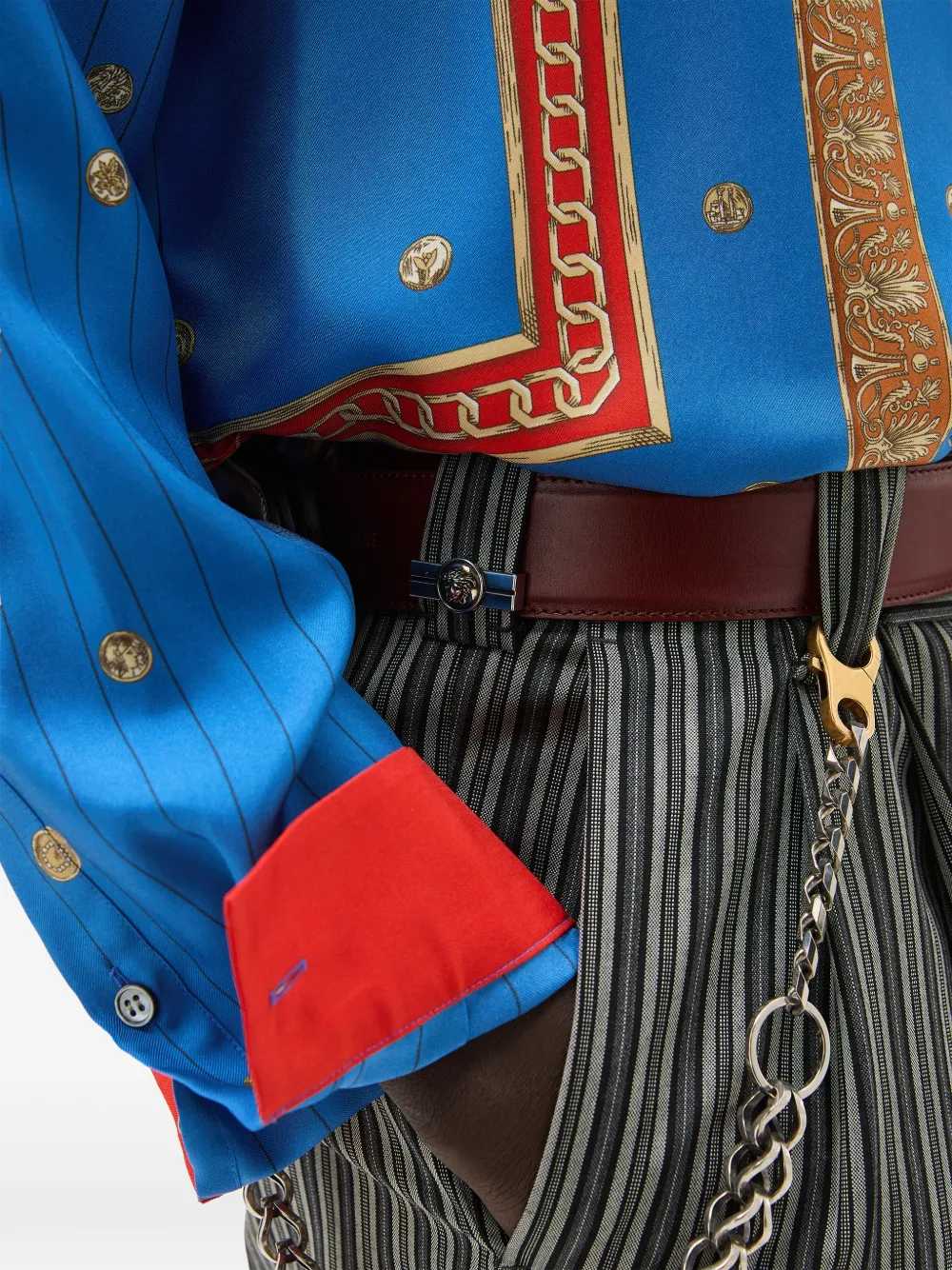 Versace Men Striped Pleated Trousers VERSACE