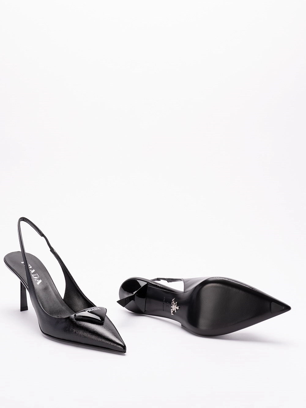 Prada Women Saffiano Patent Leather Slingback Pumps PRADA