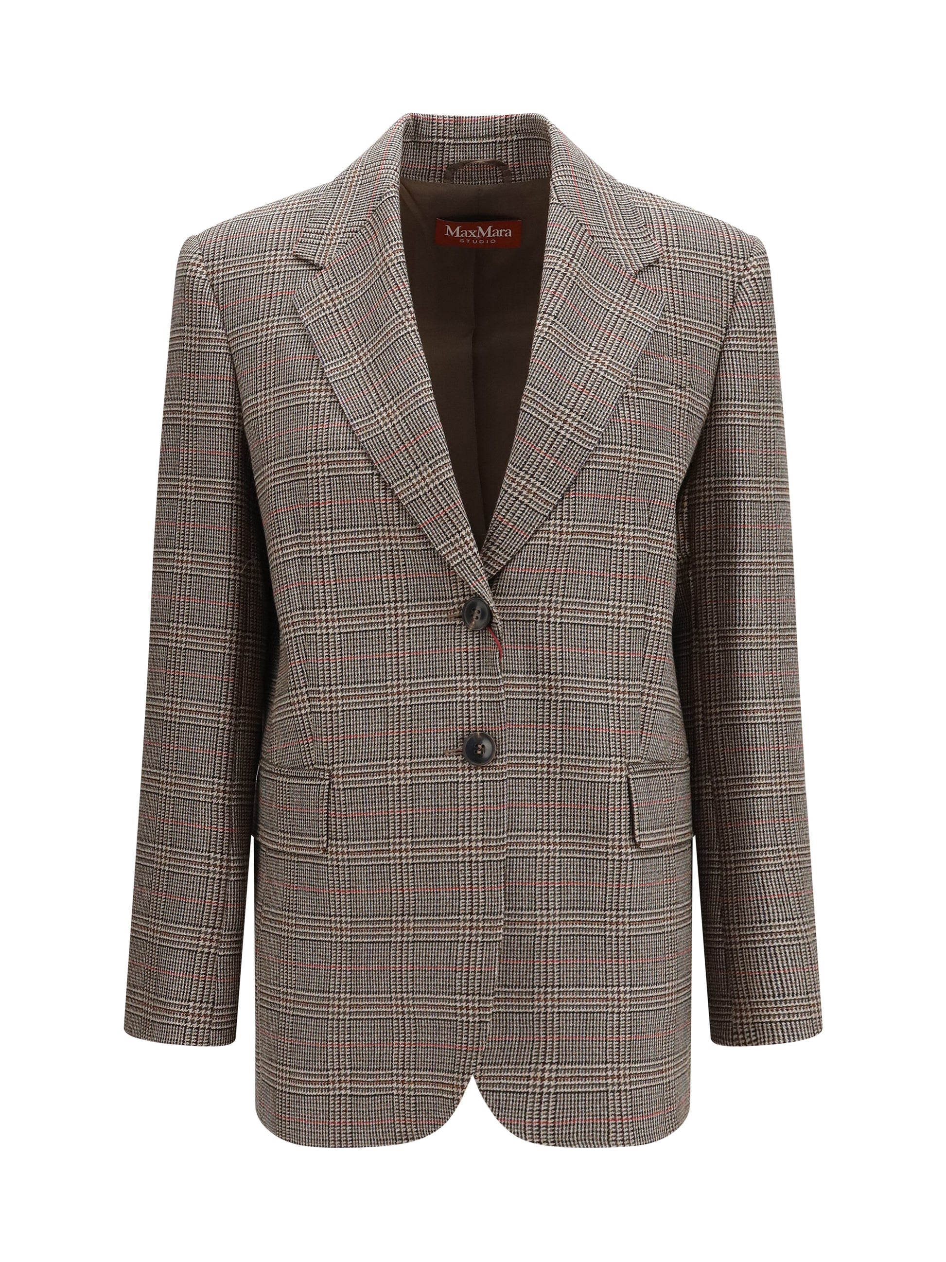 Max Mara Studio Women Checked Pattern Wool Blazer MAX MARA STUDIO