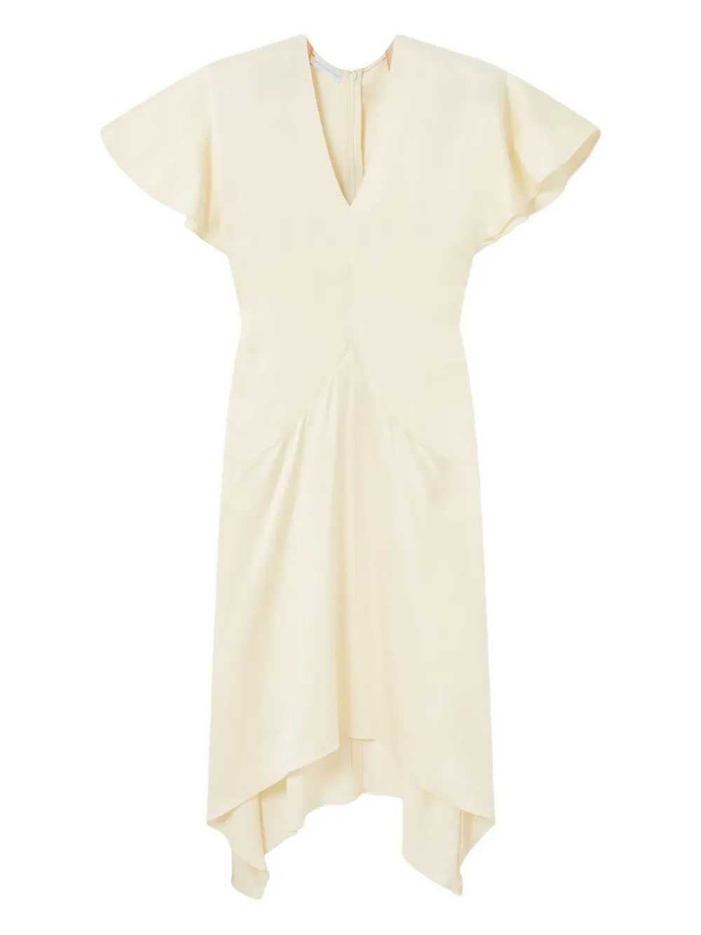 Stella Mccartney Women Satin Midi Dress With V-Neck And Short Sleeves STELLA MCCARTNEY