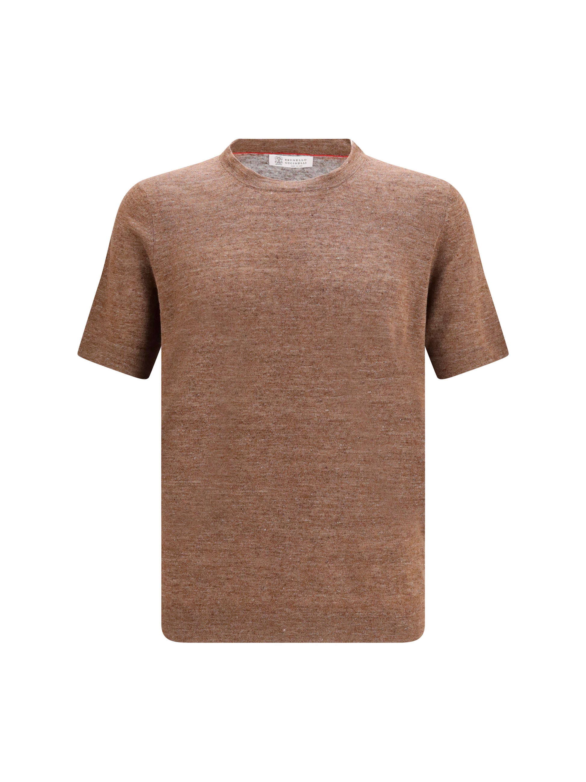 Brunello Cucinelli Men Linen And Cotton Crewneck T-Shirt BRUNELLO CUCINELLI