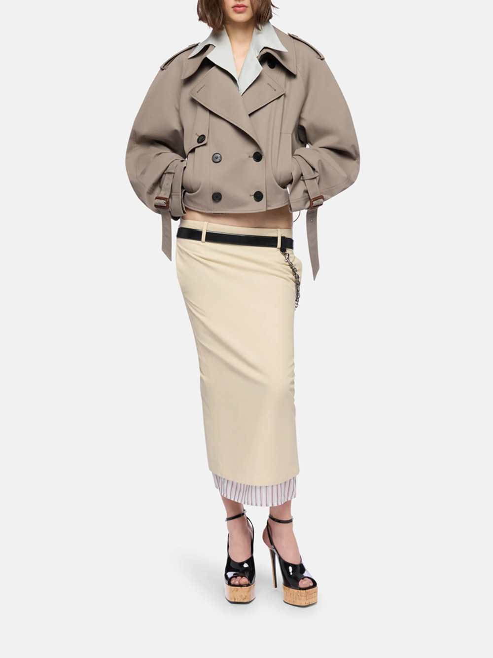 The Attico Women Short Gabardine Trench Coat THE ATTICO