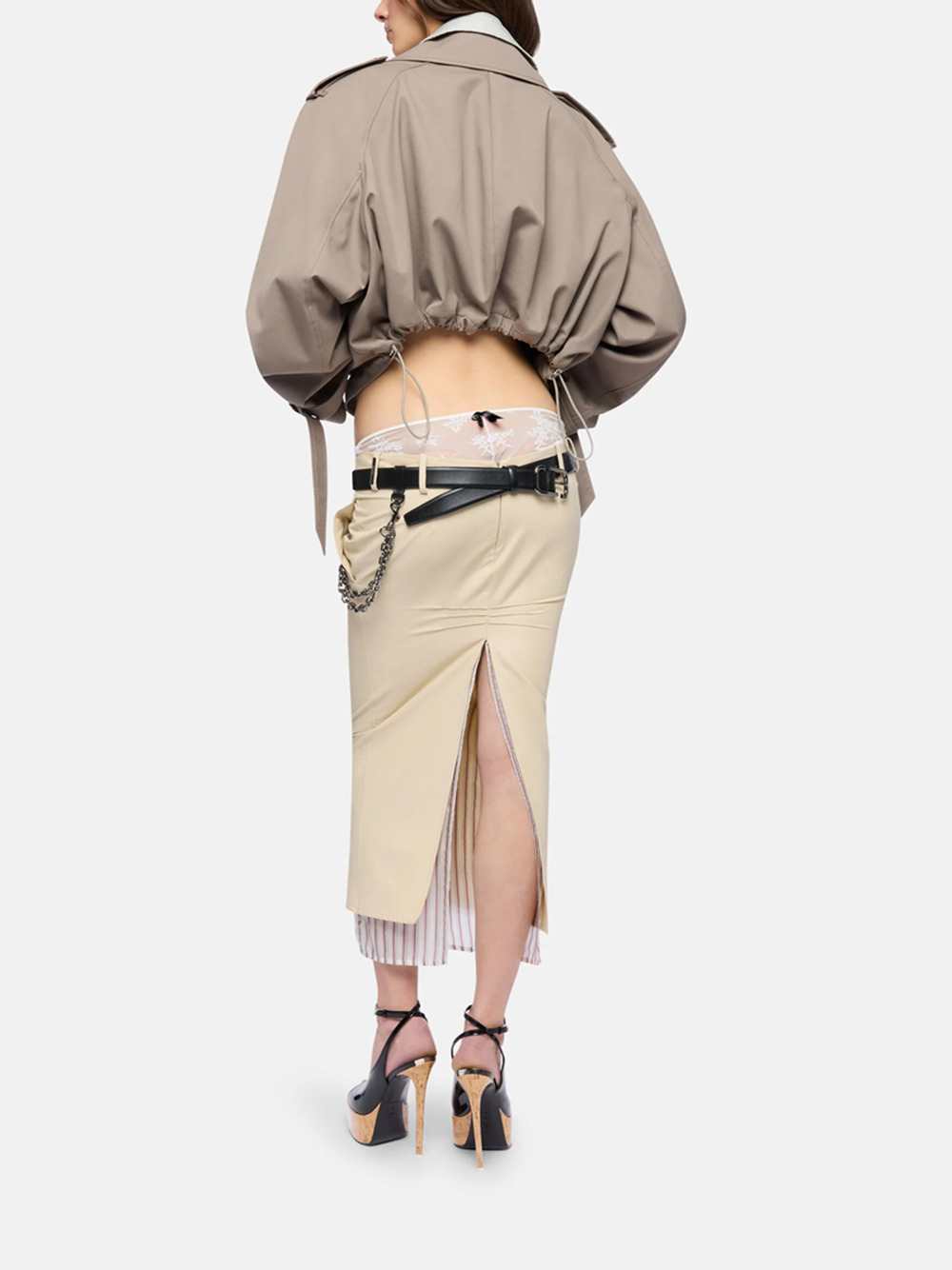 The Attico Women Short Gabardine Trench Coat THE ATTICO