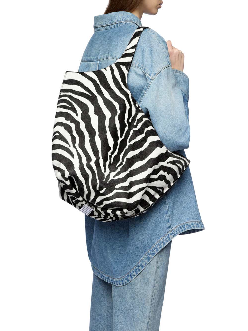 The Attico Women The Scoop Large White And Black Shoulder Bag THE ATTICO