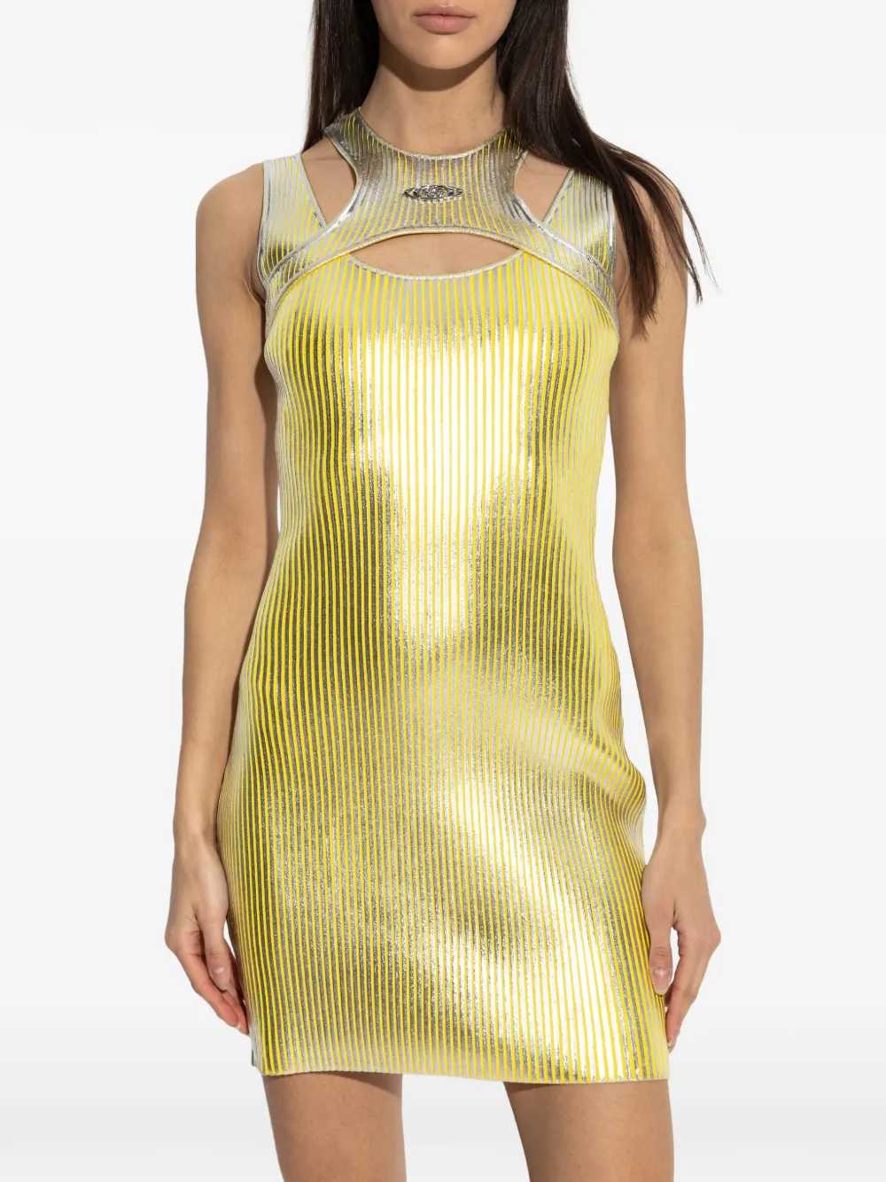 Casablanca Women Mini Dress With Cutouts And Metallic Print CASABLANCA